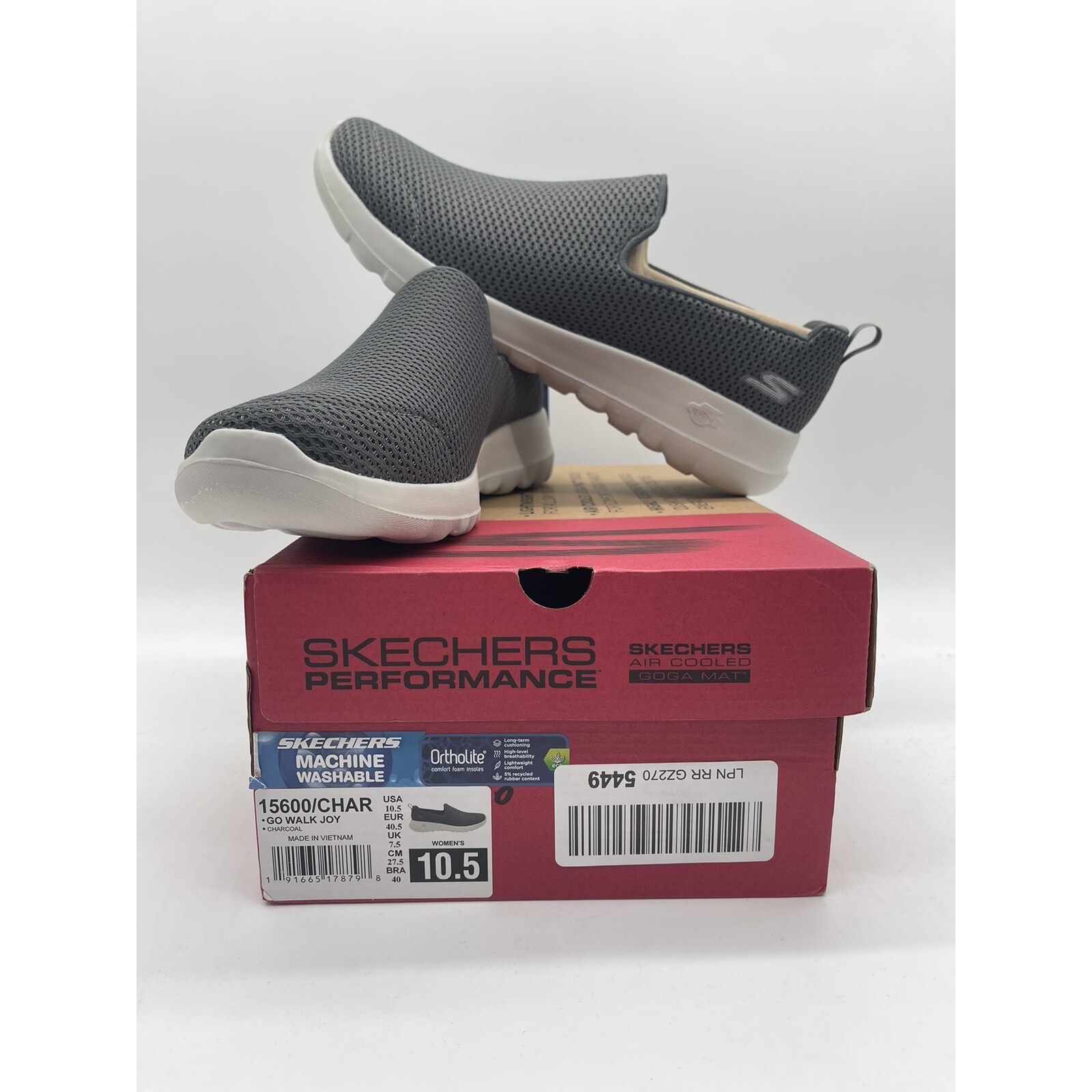 Tried On Skechers Women Go Walk Joy 15600 Gray Round Toe Slip On Sneaker Sz 10.5
